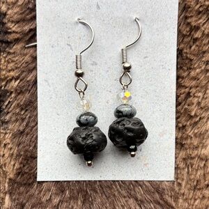 Elegant Black and Silver Dangle Earrings